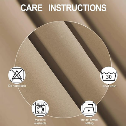 Natural Thermal Blackout Curtains/52 x 72 Inch/Set of 2 Panels Room Darkening - Image 4