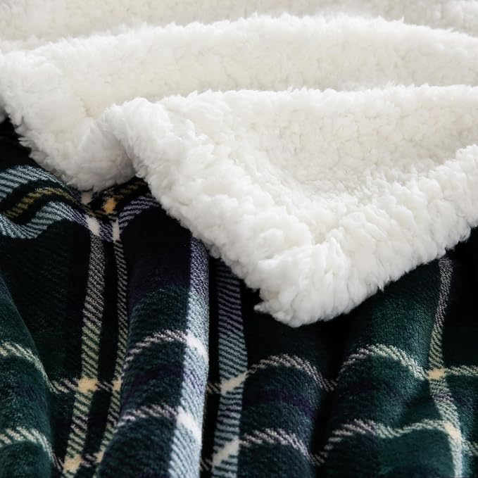 PU MEI Sherpa Fleece Throw Blanket 60" x 80" Reversible Plush Fluffy Large Big - Image 6