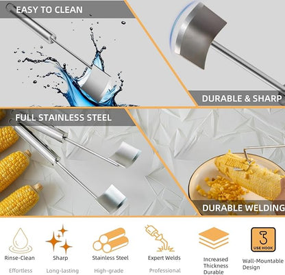 (3Pcs) Corn Cob Peeler, Corn Stripper, Corn Holder, Corn Peeler for Corn on the Cob, Corn Cob Stripper Tool, Efficient Design Perfect for Dining Enthusiasts