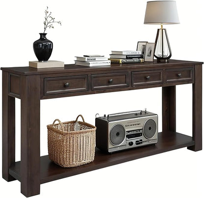 LKTART 63" Solid Wood Console Table Sofa Table by LKTART