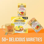 Twinings Mango & Pineapple Herbal Tea Individually Wrapped Bags, 20 Count (Pack of 1), Naturally Caffeine-Free, Enjoy Hot or Iced, 20 Teabags