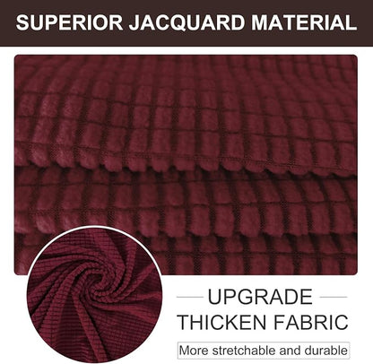 U-NICE HOME Loveseat Cover Stretch Couch Cover Sofa Slipcover, Burgundy | 2 - Image 4