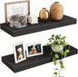 Fixwal Floating Shelves for Wall, 15.7" Wood Wall Mounted Shelves for Living by Fixwal