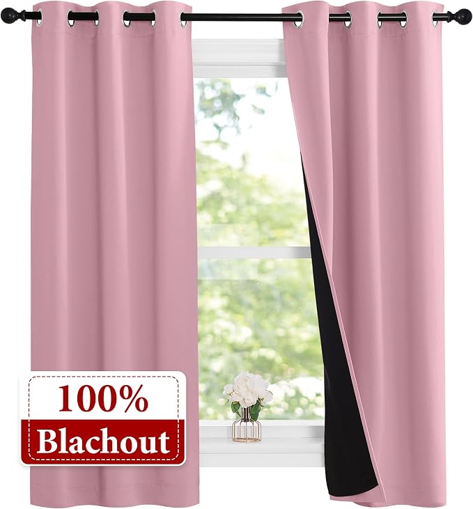 NICETOWN 100% Blackout Short Curtains - Image 2