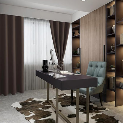 RV Blackout Curtains for Bedroom 52 x 36 Inches Long Brown 2 Panels | Thermal - Image 9