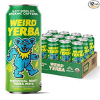 Drink Weird Organic Mystical Mint Yerba Mate – 16oz Cans, 160mg Organic Caffeine, Pack of 12 – Grateful Dead Collab, Clean Energy Drink Alternative
