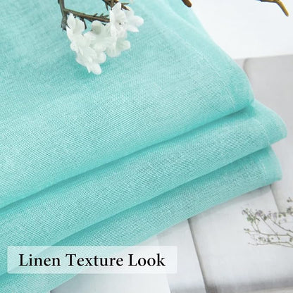 MIULEE Sheer Curtains 24 inch Length Kitchen Window Curtains Over Sink - Image 3