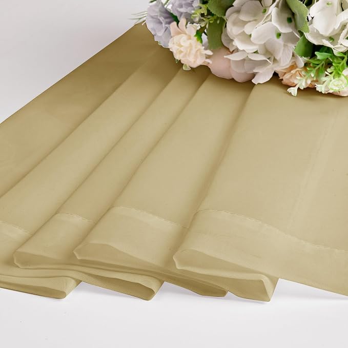 Gold Sheer Curtains 84 Inch Length 2 Panels Set, Light Filtering Voile Fimly - Image 6