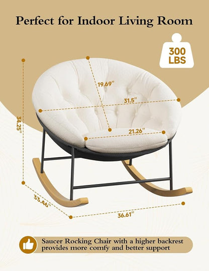 Kidirect Wide Rocking Chair Nursery, Comfy Saucer Nursery Rocking Chairs - Image 2