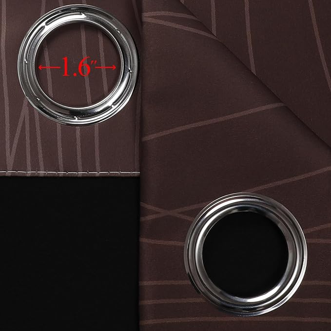 Brown and Greyish White Blackout Curtains 42Wx84L 2 Panels | Ombre Curtains - Image 7