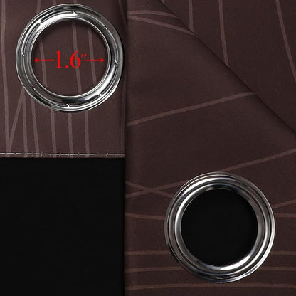 Brown and Greyish White Blackout Curtains - Image 7