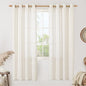 Cream Linen Curtains 80 inches Long 2 Panels Set, Sheer White Light Filtering by LAMIT