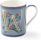 Spode Kit Kemp 12oz Mug in Fine China, W Initial - Custom Coffee Cup for Hot Beverages, Personalized Gift Idea for Her, Him, Friends, Coffee Lovers - Stylish Letter Mug for Daily Use, Dishwasher Safe