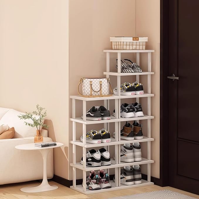 SAN HE Bamboo Shoe Rack 17 Tier- Vertical Shoe Rack - Image 4