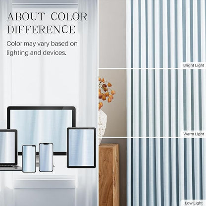 Pinch Pleated Linen Curtains 100% Blackout 102 Inches Long - Image 7