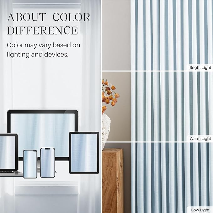 AUSSPVOCT Pinch Pleated 90 Inch Linen Curtains 100% Blackout - Image 7