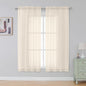 Simplebrand Cream Sheer Curtains 63 Inch Length 2 Panels, Rod Pocket Solid by Simplebrand