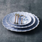 Sweejar 3 Tier Ceramic Cake Stand Wedding, Dessert Cupcake Stand for Tea Party Serving Platter (Purple)