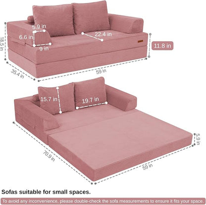 COMAX Futon Sofa Bed, Convertible Folding Sofa Bed, Boneless Couch Loveseat - Image 2