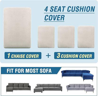 H.VERSAILTEX Sectional Couch Covers 4 Pieces Sofa Seat Cushion Covers L Shape - Image 8