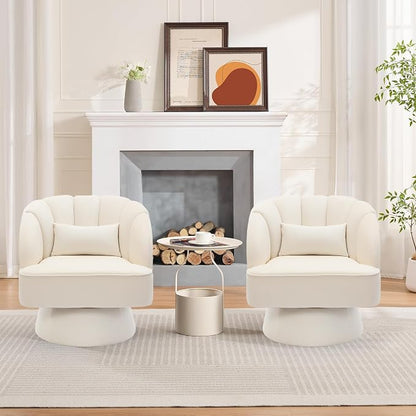 Garvee Ultra-Plush Swivel Accent Chair, 360° Barrel Lounge Chair - Image 6