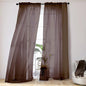 Brown Sheer Curtains 108 Inches Long, Light Filtering Semi Transparent by OVZME