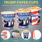 Smygoods Trump Design Disposable Paper Coffee Cups (12 OZ, 50 Count) For Hot Beverages, Tea, Espresso, Cocoa - To Go Drink Containers, Café & Office