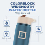 IRON °FLASK Camping & Hiking Hydration Flask with Straw Lid & Boot - Stainless Steel, Double Walled & Vacuum Insulated Water Bottle - Leak Proof & BPA Free (Desert Oasis, Straw - 22 oz)