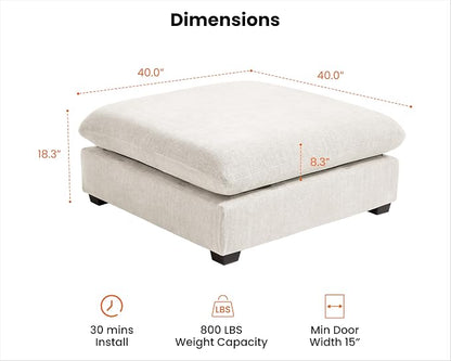 CHIC HOUSE Module for Modular Oversized Couch, Corduroy Customizable Chaise - Image 2