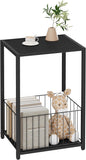 Homleke Side Table with Magazine Holder, Record Player Stand with LP Shelf by Homleke