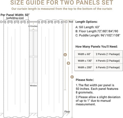 100% Blackout Linen Textured Curtains 72 Inch Long, Bright White | 100% - Image 7