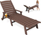 KINGYES HDPE Lounge Chair Outdoor, Patio Chaise Lounge Recliner by KINGYES
