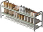 INGIORDAR Shoe Rack 2 Tier Long Storage Organizer Wide Metal Shoe Shelf by INGIORDAR