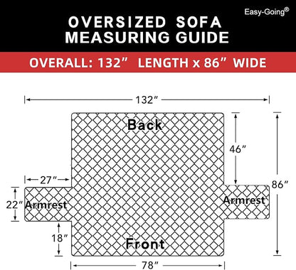 Easy-Going Reversible Couch Cover, 3 Cushion Sofa, Dark Blue/Ivory | Machine - Image 6