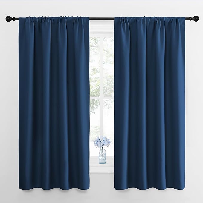 NICETOWN Blackout Curtains for Bedroom, Moroccan Blue, 1 Pair, 42 by 45-inch by NICETOWN