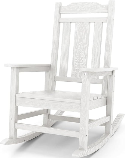 SERWALL Oversized Rocking Chair Outdoor, HDPE Outdoor Rocking Chair by SERWALL