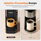 Hot & Iced Coffee Maker with Magnetic K-Pod Organizer (Pods Not Included), Stores 10 Pods, 4-5 Cups Coffee Maker & Single-serve Brewer for K Cup & Grounds, 40oz Removable Water Tank, Black