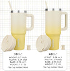 BJPKPK 40 oz Tumbler With Handle Insulated Tumblers With Lid And Straw Stainless Steel Thermal Cup,Lemon