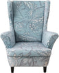 KRFOONN Velvet Wing Chair Slipcovers 2 Piece Stretch Printed Wingback Chair by KRFOONN