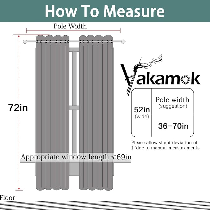 Yakamok Room Darkening Curtains 52x72 inch Length Burgundy Red-Living Room | 2 - Image 6