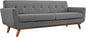 Modway Engage Mid-Century Modern Upholstered Fabric Sofa in Expectation Gray by Modway