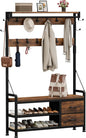 Lulive Hall Tree with Bench and Shoe Storage, 39.4” Entryway Bench with Coat by Lulive