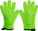 KITCHEN PERFECTION XL Silicone Smoker Oven Gloves-Extreme Heat Resistant BBQ Gloves-Handle Hot Food Right on Your Grill Fryer&Pit|Waterproof Grilling Cooking Baking Mitts|Superior Value Set+3 Bonuses