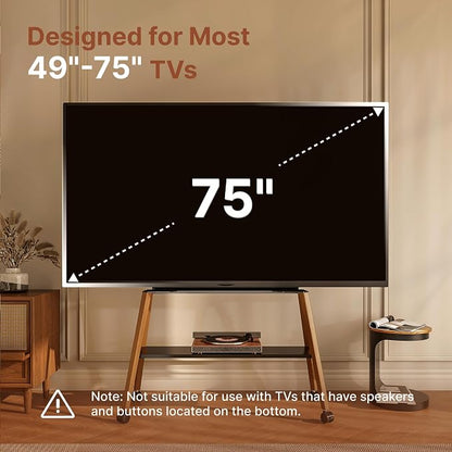 Rolling Easel TV Stand for 49–75 Inch TVs, Mobile TV Cart - Image 2
