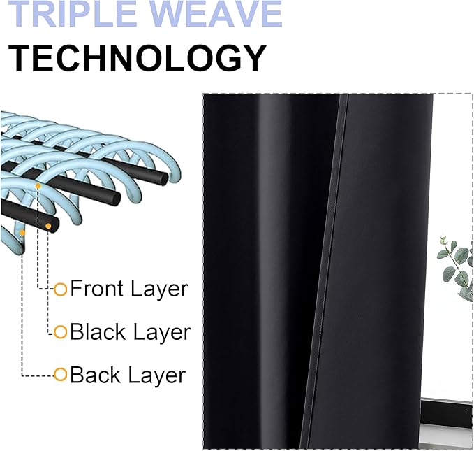 Simplebrand Ava Black Blackout Curtains - Image 5