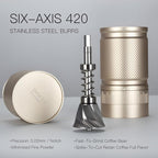 Manual Coffee Grinder with Numerical External Adjustable Setting, Capacity 30g with CNC Stainless Steel Conical Burr (gold)