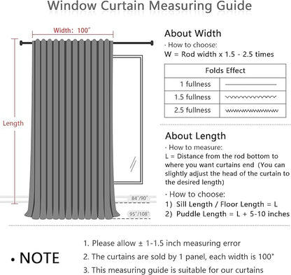 MYSKY HOME Linen Curtains 95 Inches Long - Image 6