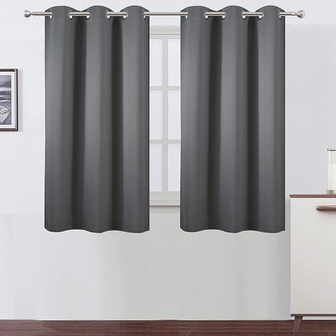 Frost Grey Blackout Curtains, 42 x 54 Inch Length, Grommet Bedroom & Living by Lemomo