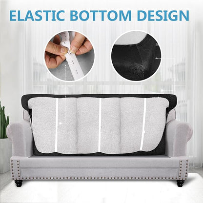 ANARACHON Leather Look Couch Cushion Covers Sofa Seat Slipcovers Sets Couches - Image 4