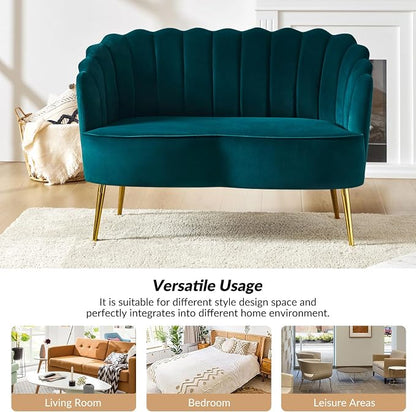 HULALA HOME Velvet Loveseat Sofa - Image 6